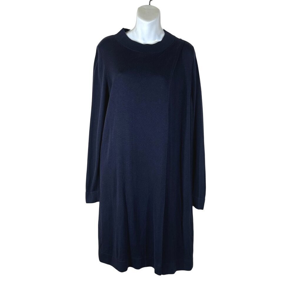 Eileen Fisher Lagenlook Midi Sweater Knit Sweater Dress Womens Size M Silk Blend